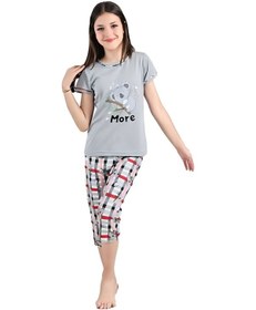 Resim Miniğimin Cicileri Koala More Desenli Kız Çocuk Kapri Pijama ... Gri 