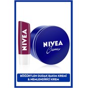 Resim Nivea Böğürtlen Dudak Bakım Kremi 4.8 G + Nemlendirici Krem Teneke 250 ML 
