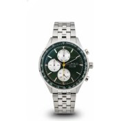 Resim Jg. Polo Club Erkek Kol Saati Gümüş Renk, Yeşil Kadran - Şık Metal Kordon, 2 Yıl Garantili 