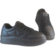 Resim Guja Kadın Deri Sneaker Bağcık Kapamalı Kalp Detaylı Peluş İç Astarlı Günlük Ayakkabı 