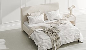 Resim Klem Slim Çift Kişilik Bazalı Karyola 180x200 - Bukle - Deniz Köpüğü / Açık 