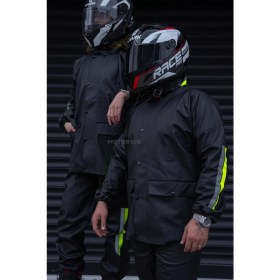 Resim Motobros Reflektörlü Özel Kesim 0,45MM Kalın Yağmurluk Takım Su Geçirmez Pvc Çadır Kumaşı Motor Ekstra Kalın 