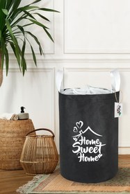 Resim Palm Design Siyah Katlanır Kirli Çamaşır Sepeti Ve Oyuncak Sepeti Düzenleyici 