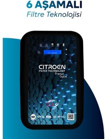 Resim Dijital Pompalı 6 Filtreli Alkali Ph 9 Su Arıtma Cihazı Siyah 