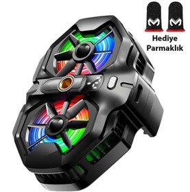 Resim Teknotopia Memo Dl21 Yükseltilmiş Çift Fan Led Ekranlı Cep Telefonu Soğutucu Influencer Yayıncılara Özel 