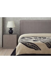 Resim English Home Floreo Pamuklu Tek Kişilik Battaniye 150x200 Cm Bej - Siyah 