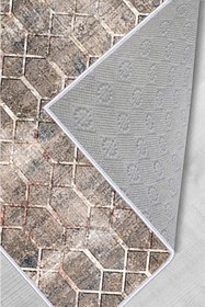 Resim Rovigo Dijital Baskı Yıkanabilir Kaymaz Taban Salon Halısı Rvg1513-sd239, Kahverengi, 180 x 250 
