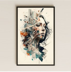 Resim Soyut Kadın Portresi Şeffaf Pleksi Tablo 