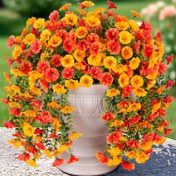 Resim 1 Paket Yapay Asılı Morning Glory & Okaliptüs Çiçekleri - İç/Dış Mekan Dekorasyonu, Düğünler, Verandalar, Bahçeler için Gerçekçi Turuncu UV Dayanıklı Plastik Çiçekler - Sonbahar & Yıl Boyunca Tatil Süslemeleri (Halloween, Noel, Paskalya, Mezuniyet, 4 Temmuz), Çiçek Dekorasyonu, Veranda Vurguları, Dekoratif Yeşillikler, Hava Koşullarına Dayanıklı Yapraklar, Sahte Çiçek Düzenlemesi, Etkinlik Planlayıcıları 