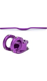 Resim Raptor Mor Mtb Açılı Riser Bisiklet Gidon + Boğaz Seti 