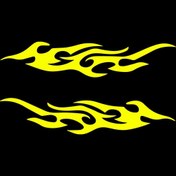 Resim MegaSticker Alev deseni dikiz aynası Sticker 13x4 cm 