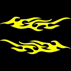 Resim MegaSticker Alev deseni dikiz aynası Sticker 13x4 cm 