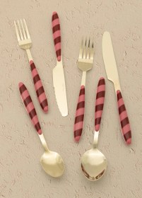 Resim The Mia Joy Çatal Kaşık Bıçak Takımı Pembe Gold 36 Parça Çok Renkli 