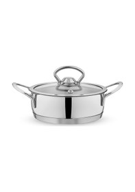 Resim Schafer Micro Mini Basık Çelik Tencere 14 CM 2 Parça 