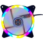 Resim optana Zr-100 12cm Renkli Gökkuşağı Rainbow Rgb Mining Kasa Fanı Işıklı 