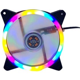 Resim optana Zr-100 12cm Renkli Gökkuşağı Rainbow Rgb Mining Kasa Fanı Işıklı 