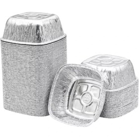 Resim CetKing Adet Kare Alüminyum Sütlaç Kasesi 10X10CM 240GR Aşure Kabı Yüksek Isıya Dayanaklı Fırın Için Kap 