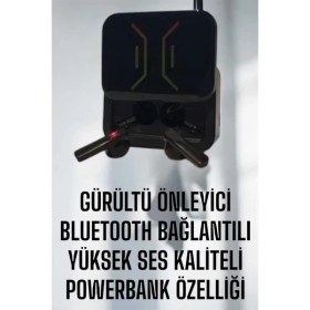 Resim Powerbankli Bluetooth Kulaklık Yüksek Ses Kaliteli Kablosuz 