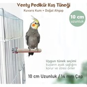 Resim Venty Pedikür Papağan Tünek 10 cm Uzunluk 14 mm Çap / 1 Adet - Kumlu Tünek- Zımpara Tünek 