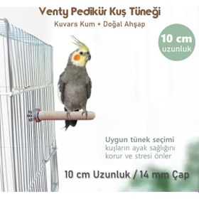 Resim Venty Pedikür Papağan Tünek 10 cm Uzunluk 14 mm Çap / 1 Adet - Kumlu Tünek- Zımpara Tünek 