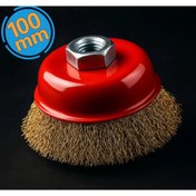 Resim Meşem Saçaklı Çanak Tel Fırça 100 mm 