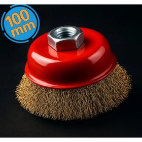 Resim Meşem Saçaklı Çanak Tel Fırça 100 mm 