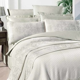 Resim Maxstyle Jakarlı Elsa Çağla Yeşili Yatak Örtüsü Çift Kişilik 