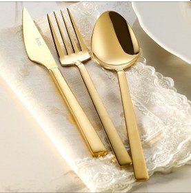 Resim Fecra Doğa 36 Parça Gold Çatal Kaşık Bıçak Takımı Gümüş 