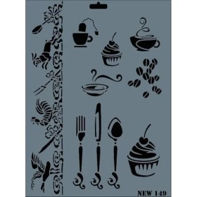 Resim Belle Fusion Mey Ithalat® Rich New Seri N-149 Stencil 35X25 cm 