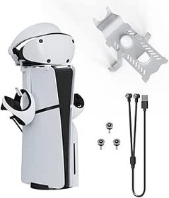 Resim BeisDirect PS5/PS5 Slim için 2'si 1 arada Magmetlc şarj kablosu ile kulaklık standı kumandası tutucu, PS5/PS5 Slim konsol, PSVR2 kulaklık, denetleyici için şarj yerleştirme standı depolama braketi 