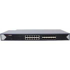 Resim Hikvision DS-3E0524TF 24 Portlu 12 Port Rj45 12 Port Fiber Yönetilemez L2 Gigabit Switch 