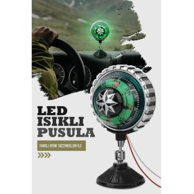 Resim Caralp Carub Işıklı Pusula Vantuzlu Büyük Boy Ayarlı Nostalji 1 Adet 