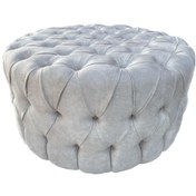 Resim 90 cm Yuvarlak Puf & Orta Sehpa Tamamı Kapitoneli (Düğmeli) 