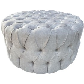 Resim 90 cm Yuvarlak Puf & Orta Sehpa Tamamı Kapitoneli (Düğmeli) 