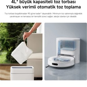 Resim Xiaomi Robot Vacuum H40 10000 Pa Emiş Gücü ile Akıllı Robot Süpürge Sert Zemin Kullanımı için 