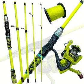 Resim 1.8m/5,9ft 2,1m/6,89ft Balıkçılık Kamışı ve Makarası Seti - 100m/109 Yard Olta İpi, 4/5 Parça Ultra Hafif Seyahat Kamışı, Spinning/Casting, 5,2:1 Yüksek Hız Oranlı Saplama Tekerleği Kiti - Sazan Avı Ekipmanı 