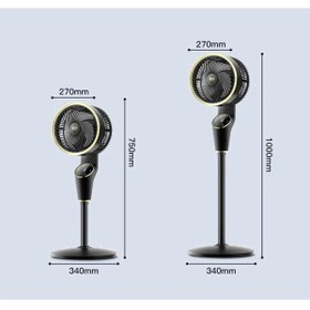 Resim TEKNOCEP Enshal Yeni Model Fan Ayarlanabilir Hareketli Kumandalı Sessiz Vantilatör Hava Soğutucu Klima Siyah 