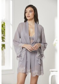 Resim Pierre Cardin 4lü Gecelik Sabahlık Şort Çeyiz Set 7005 Royal 001 