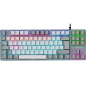 Resim Rampage Snug K14 Beyaz/gri Rainbow Tkl Mekanik Klavye Gaming Oyuncu Klavye 87 Tuşlu Süper Kompakt 