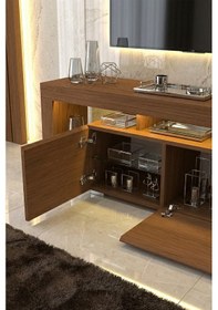 Resim Kale Ledli Tv Ünitesi 200 Cm Ceviz 