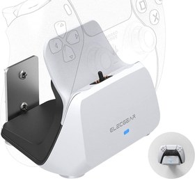 Resim ElecGear PS5 Denetleyicisi için Solo Şarj Yuvası, Duvar Montajı ve Masaüstü Çift Amaçlı USB Şarj Cihazı Tek PlayStation 5 DualSense Kablosuz Denetleyici için Bağlantı İstasyonu Standı 