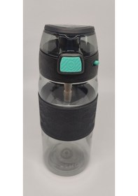 Resim Shotay St-7202 600ml Tritan Siyah Şeffaf Matara Taşıma Aparatlı Siyah 
