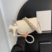 Resim Kadınlar için Örgülü Askılı Çapraz Vücut Çantası - Ayarlanabilir ve Çıkarılabilir Örgülü Kayış & Fermuarlı Kapatma, Telefon Çantası, Haki/Siyah, Çok Amaçlı Seyahat Çantası, Polyester Astar 