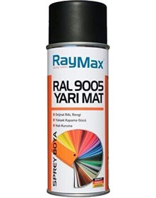 Resim Raymax 400 Ml Sprey Boya Yarımat Siyah Ral 9005 