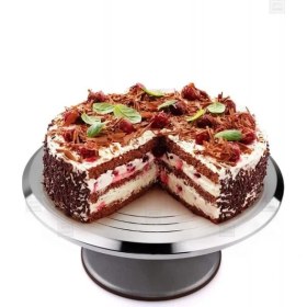 Resim Pasta Hazırlama Standı Paslanmaz Pasta Standı Çelik Pasta Sıvama 30 cm 