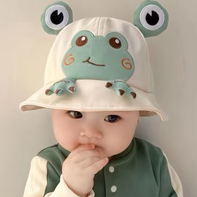 Resim 1 Adet Sevimli Kurbağa Desenli Bebek Güneş Şapkası - Hafif ve Nefes Alabilen Geniş Kenarlı Yazlık Güneş Koruma Şapka, Erkek & Kız Çocuklar İçin Karışık Renkler 