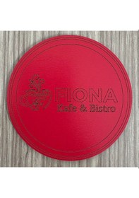 Resim 10'lu Kişiye / Şirkete Özel Logolu Bardak Altlığı Seti Lazer Kesim Kurumsal Hediye 9 Cm Kırmızı 