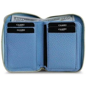 Resim Guard Turkuaz Mavi Hakiki Deri Tam Fermuarlı Mini Cüzdan // Grd260225wt384 Diğer 