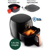 Resim Philips HD9867 Super Set Premium Xxl 7,3 Litre Airfryer & Fritöz + Mutfak Tartısı 