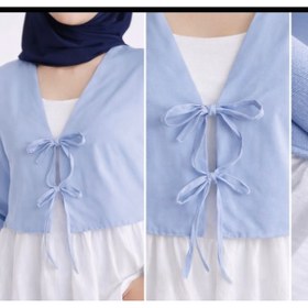 Resim CNG MODA Önü Bağlamalı 2 Bağcıklı Modern Tesettür Kimono Gömlek 